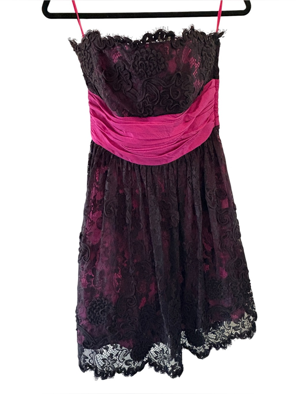 Betsey Johnson Y2K Strapless Lace Cocktail Dress Size 6